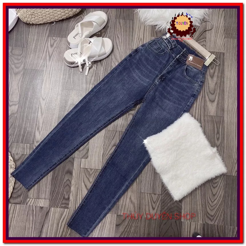 Quần jean nữ skiny lưng cao co giãn LOGO B phối hai RAY siêu hottren 0011, chuẩn dáng quần bò chính hãng chất lượng HO92