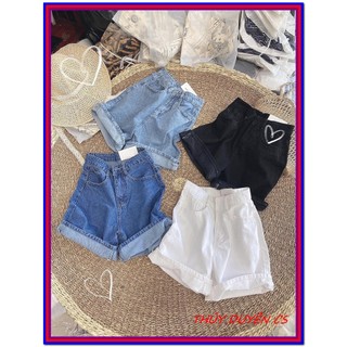 Quần SHORT JEAN NGỐ XUÔN ( dài hơn short, màu: xanh-trắng-đen) siêu đẹp DUYEL-64