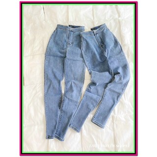 Quần jean nữ 1 cúc KHÔNG ĐỈA xanh nhạt 2 túi sau chất jean giãn tốt fome chuẩn xịn -VX16
