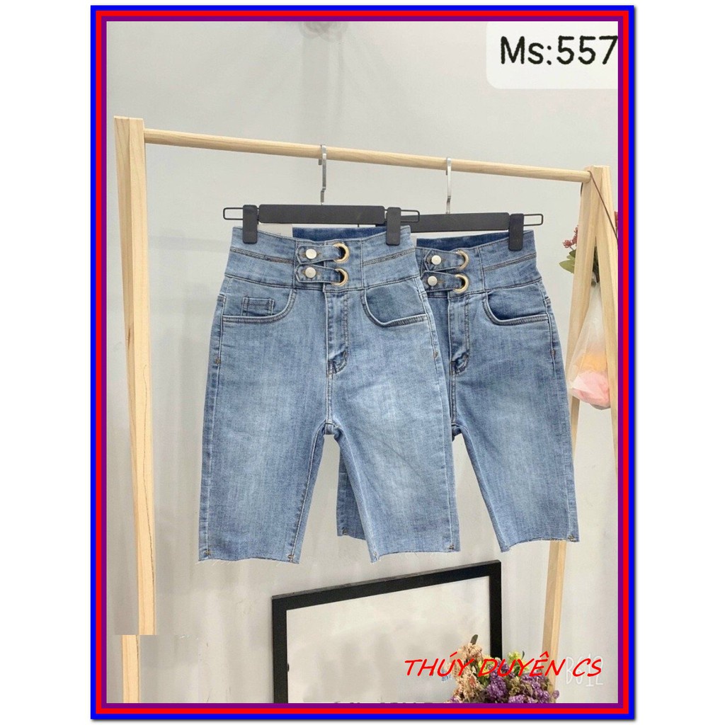 Quần jean nữ LỬNG HAI KHUY KIỂU siêu đẹp màu xanh siêu đẹp VD- 31