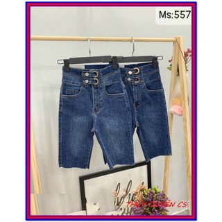 Quần jean nữ LỬNG HAI KHUY KIỂU siêu đẹp màu xanh siêu đẹp VD- 37