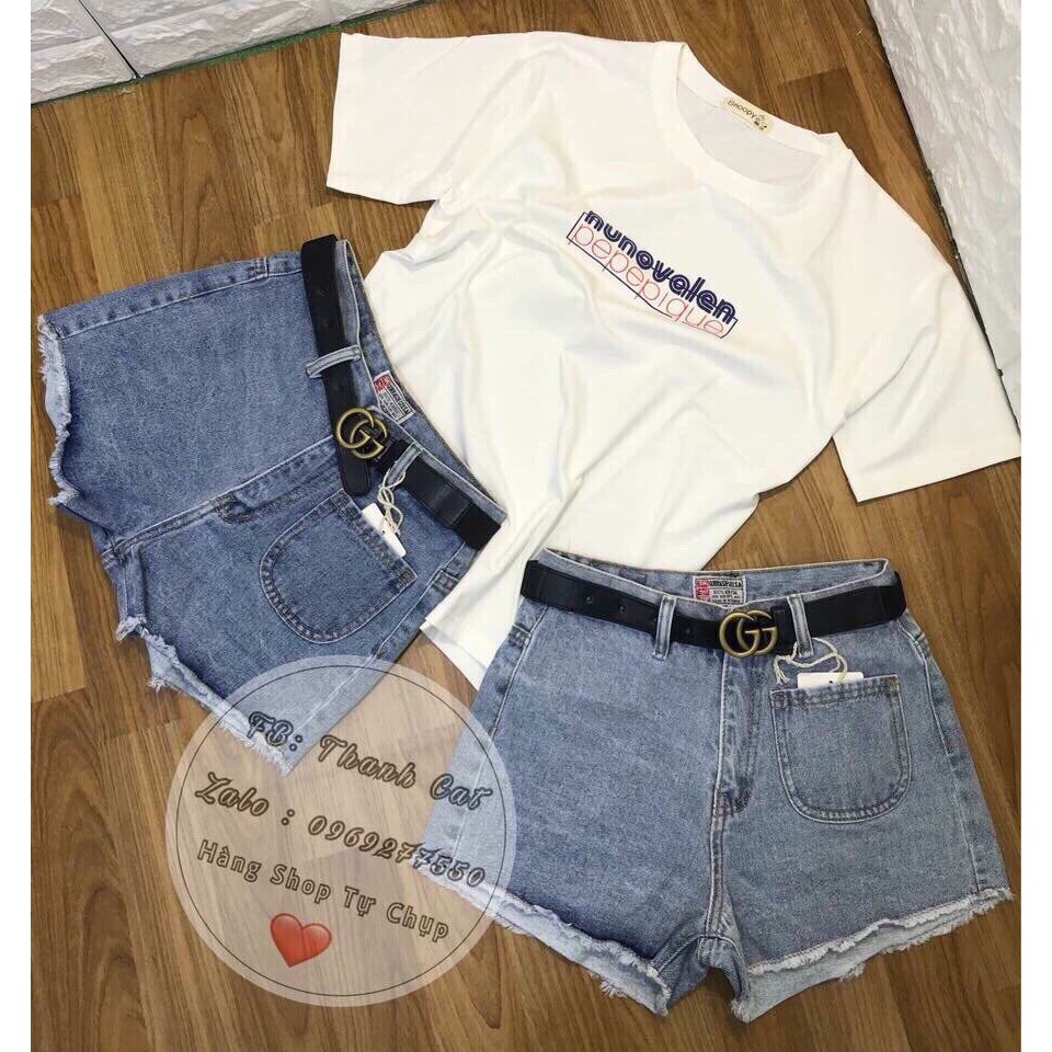 QUẦN SHORT JEAN NỮ HÌNH CHỤP THẬT 33F ( TÚI KIỂU GIỌT LỆ )