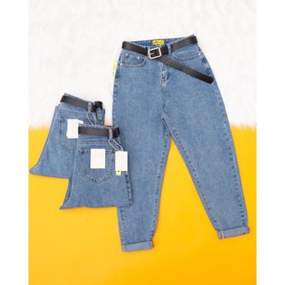 Quần jean nữ BAGGY XANH NHẠT TRƠN A4-1