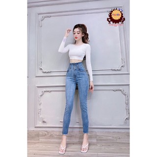 Quần jean nữ lưng siêu cao 3 CÚC Siêu Đẹp bảng size 26-34 chất jean giãn tốt 3C-ROM379