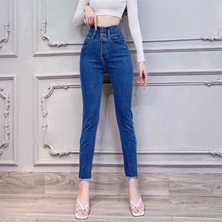 Quần jean nữ lưng siêu cao 3 CÚC Siêu Đẹp bảng size 26-34 chất jean giãn tốt 3C-ROM433