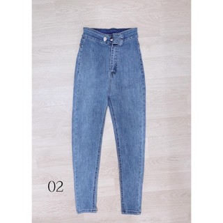 Quần Jean Nữ Lưng Cao ĐAI TRƠN PHỐI 2 CÚC GÀI siêu hot chất jean giãn tốt 0-31