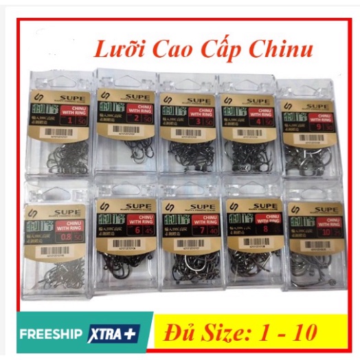 Lưỡi Câu Cá Nhật Bản Chinu Supe, Lưỡi Câu Đơn, Lưỡi Câu Không Gỉ, Lưỡi Câu Cá Chép, Rô Phi Chất Lượng