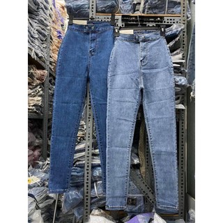 Quần Jean Nữ Lưng Cao ĐAI TRƠN + 2 CÚC GÀI NGANG mẫu mới nhất siêu hot chất jean giãn tốt 1-1