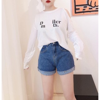 Quần short jean nữ kiểu săn lai xanh nhạt -cssn-1