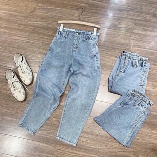 Quần jean nữ BAGGY LƯNG THUN xanh nhạt lt/shopm4