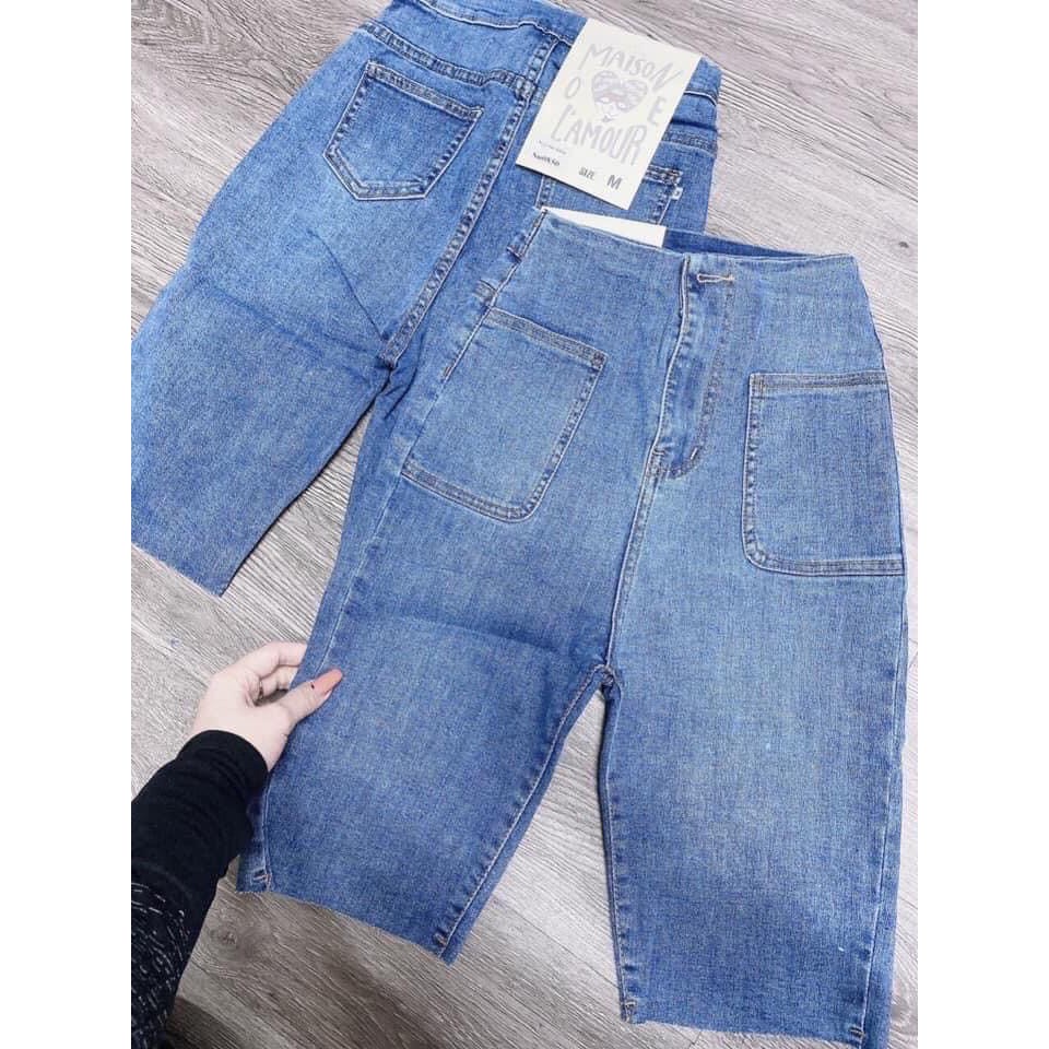 Quần jean NGỐ LỬNG 2 CÚC - 2 TÚI BẦU mẫu siêu hot - jean giãn N-P55