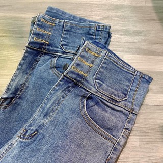 Quần jean nữ lưng SIÊU cao 3 CÚC GÀI CÓ SIZE ĐẠI  siêu hắc lưng cao chất jean giãn tốt tôn giáng 3C-ZZ11