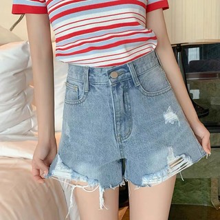 Quần short jean nữ KHOÉT 2 BÊN CÀO TƯA xanh nhạt mẫu mới 004O-2