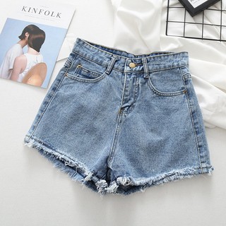 Quần short jean nữ XANH NHẠT TRƠN TUA LAI mẫu mới nhất S600G-52