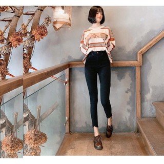 Quần jean nữ DÀI ĐEN KHOÉT RÁCH TUA LAI ( SIZE 26-34 ) nny6