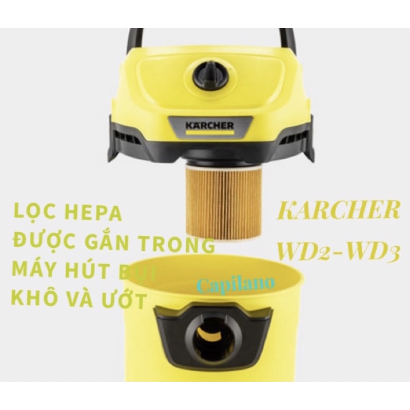 Lọc HEPA chuyên dùng cho máy hút bụi khô & ướt KARCHER WD2-WD3
