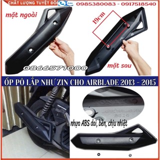 Ốp pô nhựa abs gắn như zin honda air blade 2013 – 2015; bộ ốp khung viền biển số xe máy gò inox trắng