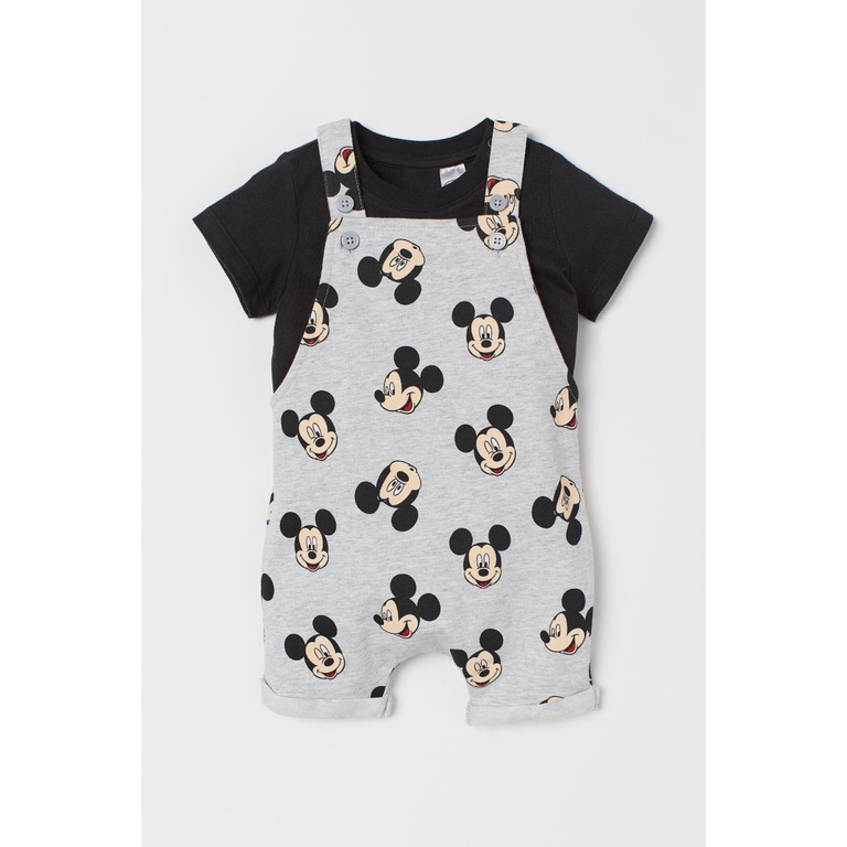 Set áo yếm mickey đen 0878189005 HM H&M_authentic US UK