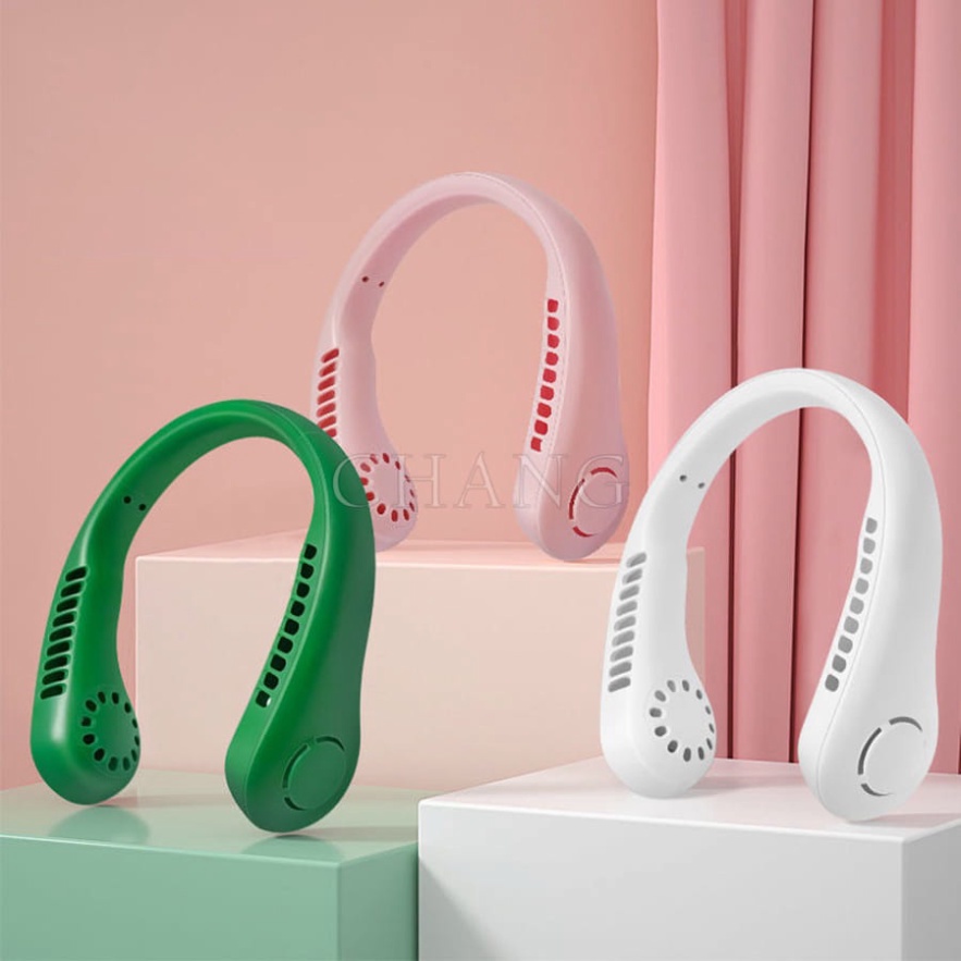 Quạt Đeo Cổ, Quạt Quàng Cổ năng lượng Mini Không Cánh Tiện Lợi, 3 tiêu chuẩn cấp độ Gió Chạy Êm, thiết kế Sport Sạc USB