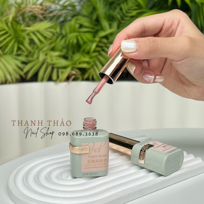 Sơn gel thạch hồng Ouboli Skin Nude chất sơn bao đặc, mướt mịn