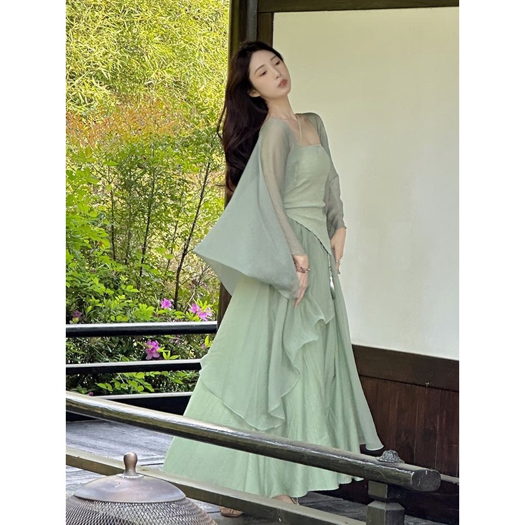 Bộ Trang Phục Ba Món Phong Cách Trung Hoa Mới Mùa Hè Cho Nữ