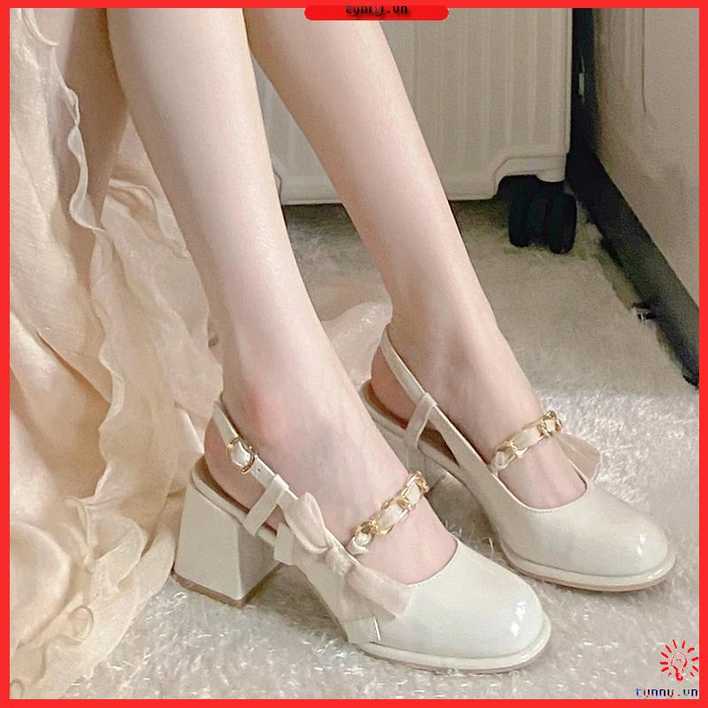 Giày Cao Gót Đính Nơ Xinh Xắn Thời Trang Dành Cho Mùa Hè