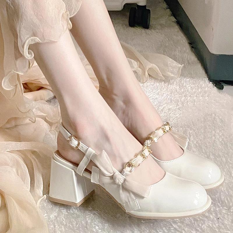 Giày Cao Gót Đính Nơ Xinh Xắn Thời Trang Dành Cho Mùa Hè