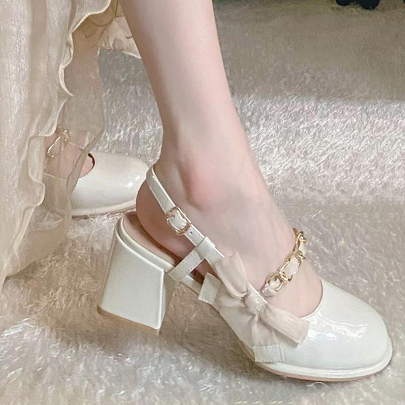 Giày Cao Gót Đính Nơ Xinh Xắn Thời Trang Dành Cho Mùa Hè