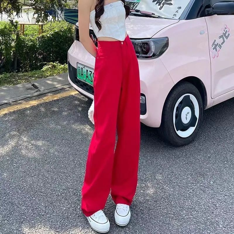 Quần Jean Ống Rộng Lưng Cao Thời Trang Mùa Hè 2023 Dành Cho Nữ