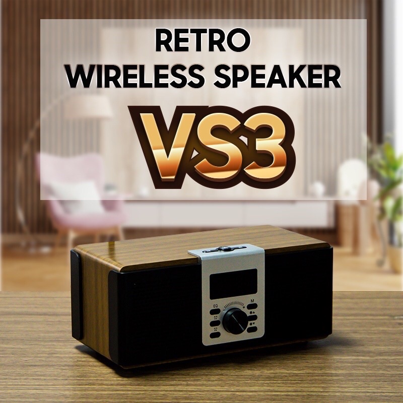 Loa Bluetooth VietStar VS3 Công Suất 16W, Bluetooth 5.0, Pin 4h, FM radio, USB, TF, AUX,Báo thức - Gia Khang Shop