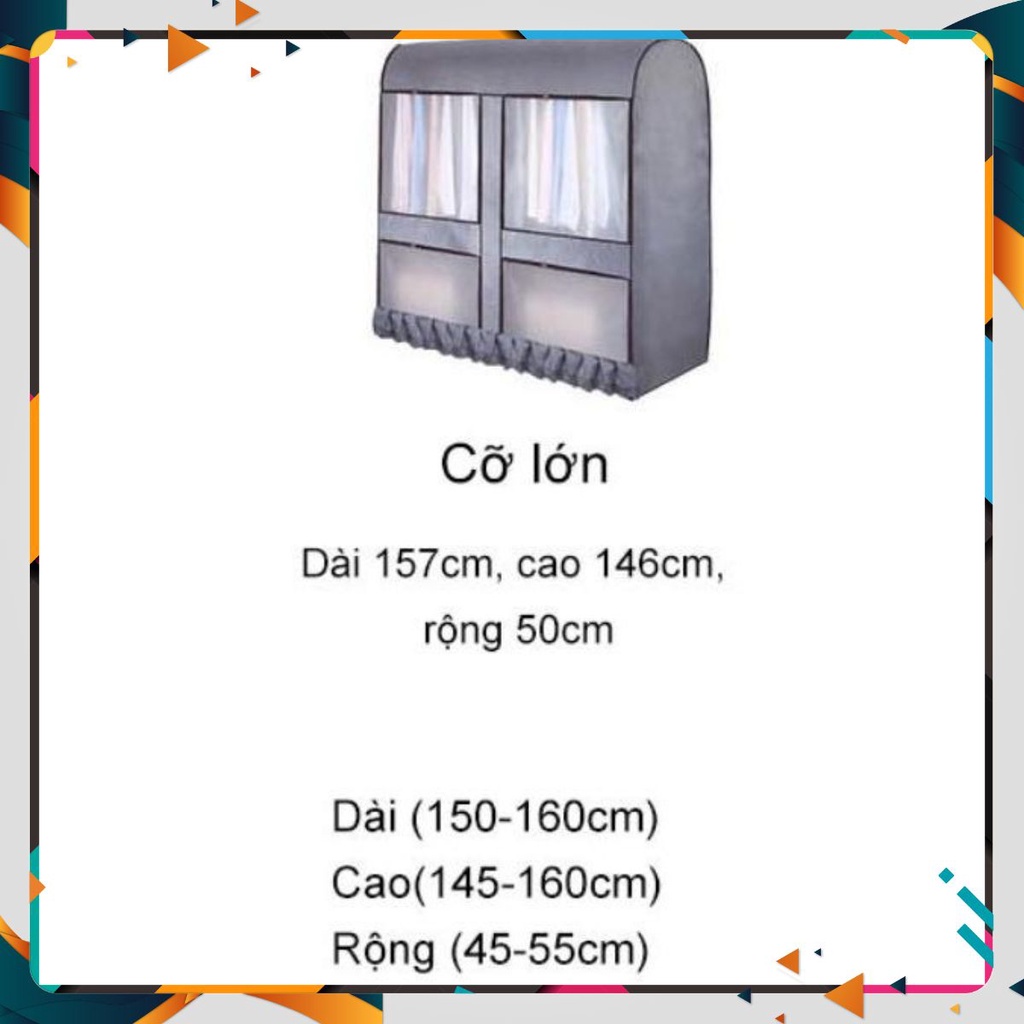 Túi trùm chống bụi quần áo có dây kéo cỡ lớn 157x146x50cm [Giá đẳng cấp]