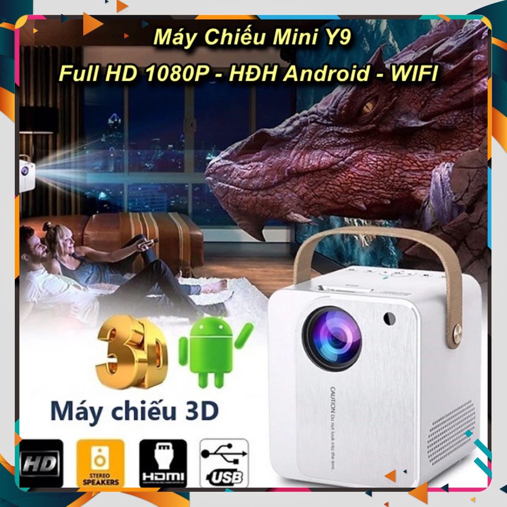Máy Chiếu Mini Y9 - Full HD 1080P - HĐH Android - WIFI 