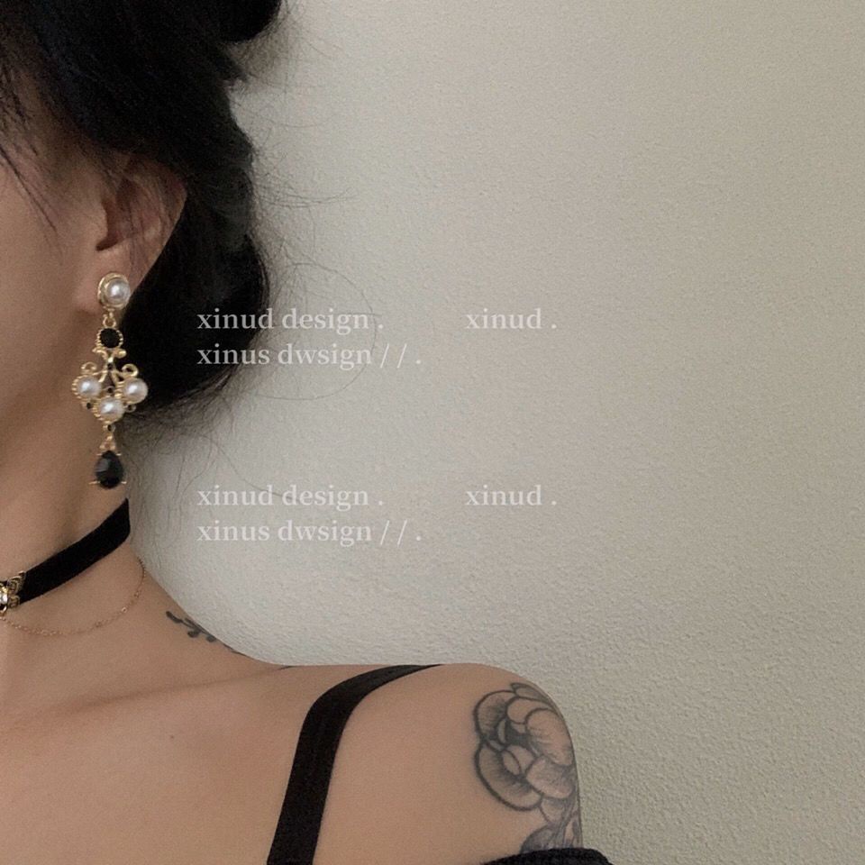 Bông Tai Mạ Bạc 925 Dáng Dài Đính Ngọc Trai Phong Cách Hong Kong Dễ Thương