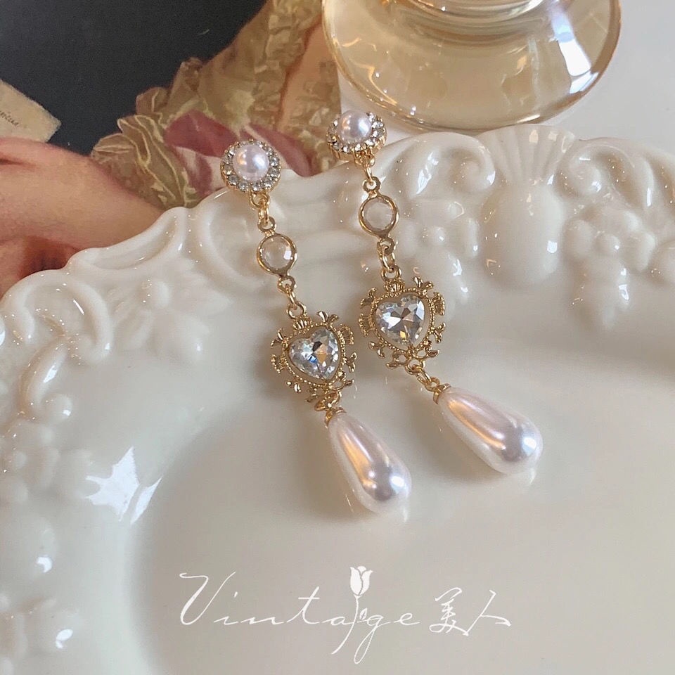 Bông Tai Mạ Bạc 925 Dáng Dài Đính Ngọc Trai Phong Cách Hong Kong Dễ Thương