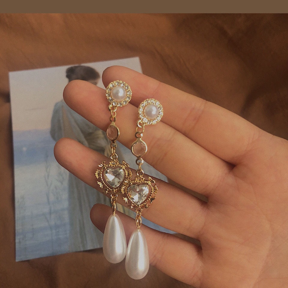 Bông Tai Mạ Bạc 925 Dáng Dài Đính Ngọc Trai Phong Cách Hong Kong Dễ Thương