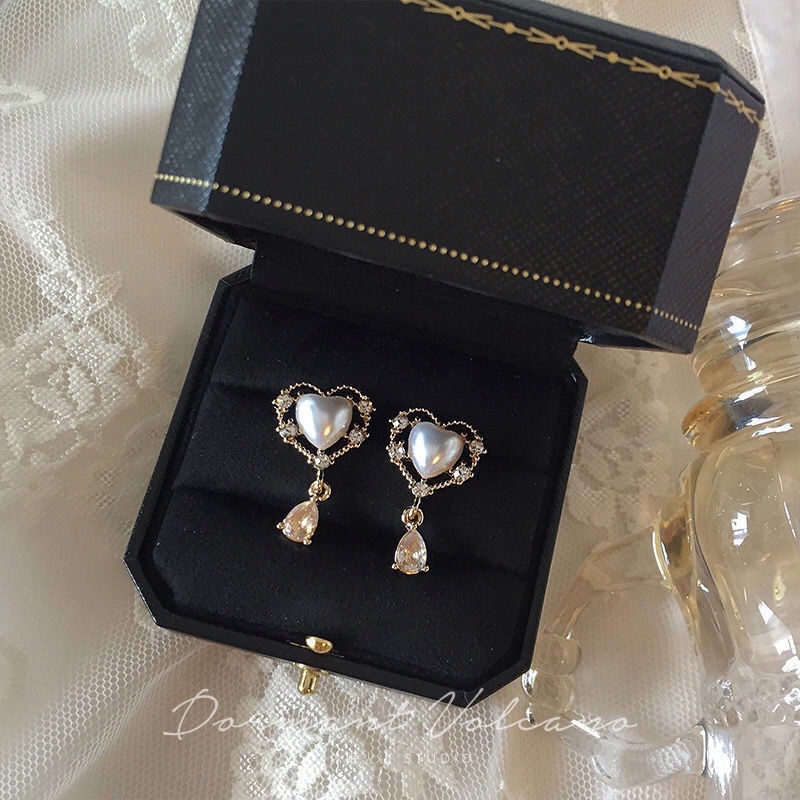 Bông Tai Mạ Bạc 925 Dáng Dài Đính Ngọc Trai Phong Cách Hong Kong Dễ Thương