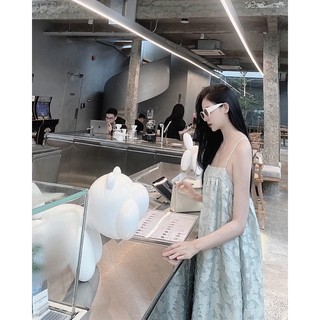 ĐẦM MAXI HAI DÂY XANH