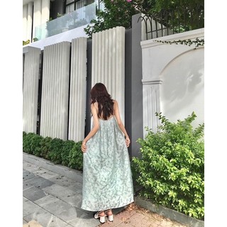 ĐẦM MAXI HAI DÂY XANH