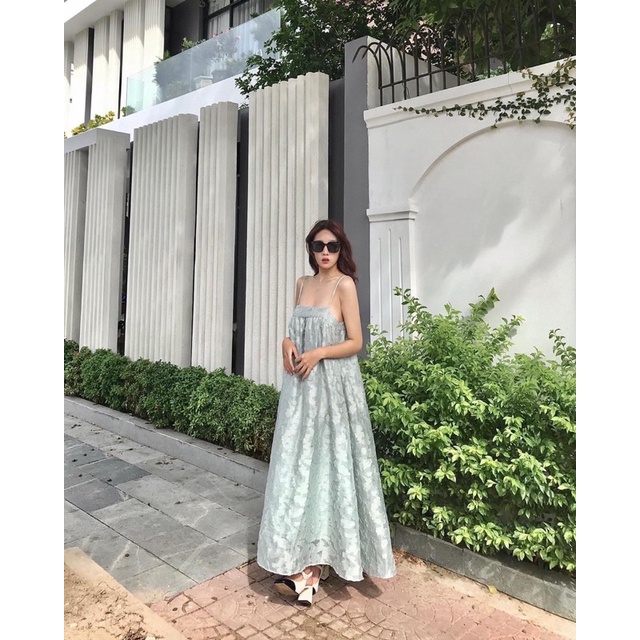 ĐẦM MAXI HAI DÂY XANH