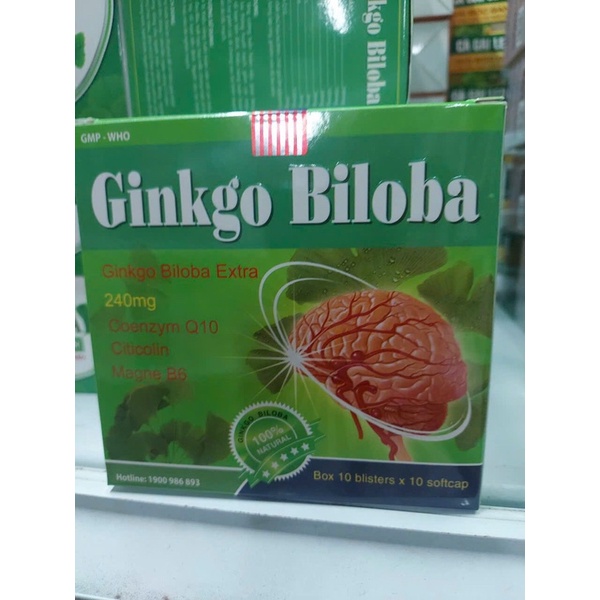 Viên uống Ginkgo Biloba Q10 Natural 240mg xanh lá