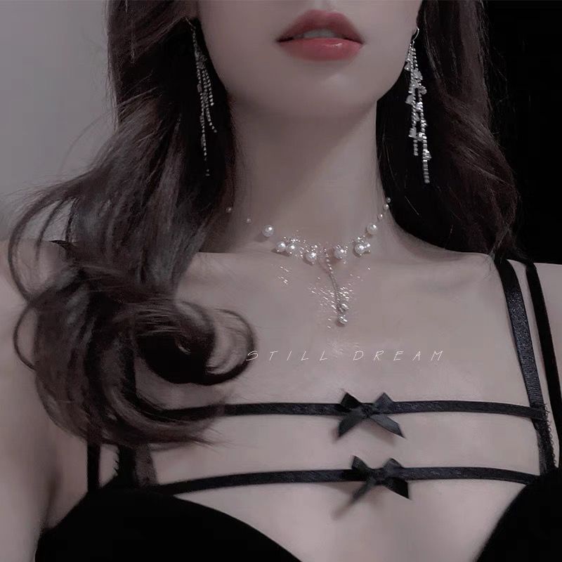 Khuyên Tai Tua Rua Dài Đính Đá Lấp Lánh Thời Trang Hàn Quốc