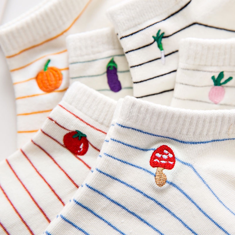 Vớ Thuyền Mỏng Cổ Thấp Thêu Họa Tiết Dễ Thương Phong Cách Nhật Bản Thời Trang Xuân Hè Cho Nữ