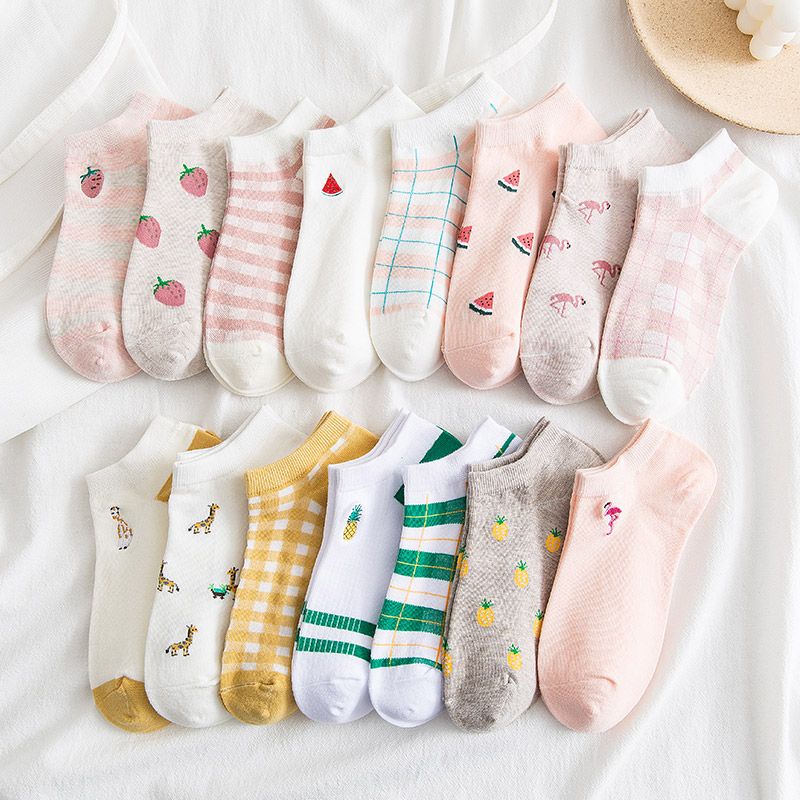 Vớ Cotton Mỏng Cổ Thấp Thời Trang Hàn Quốc Dễ Thương Cho Nữ