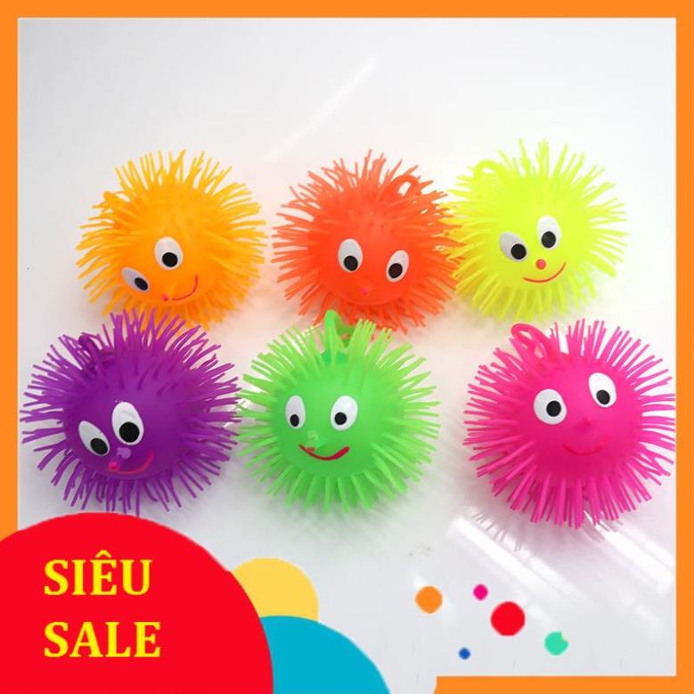 Quả Bóng Cao Su Mềm Đồ Chơi Hình Con Nhím Phát Sáng, 15cm, Đồ Chơi Nắn Bóp Có Đèn Led