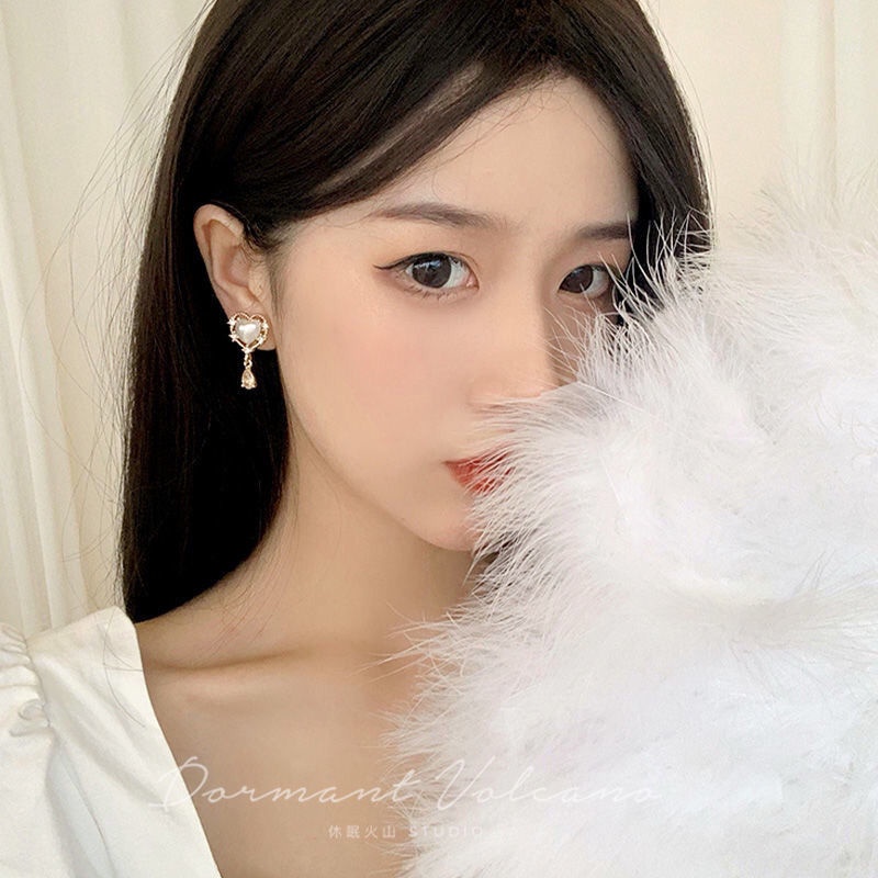 Bông Tai Kẹp Đính Đá Zircon Hình Giọt Nước Không Cần Xỏ Khuyên Phong Cách Cổ Điển Thanh Lịch