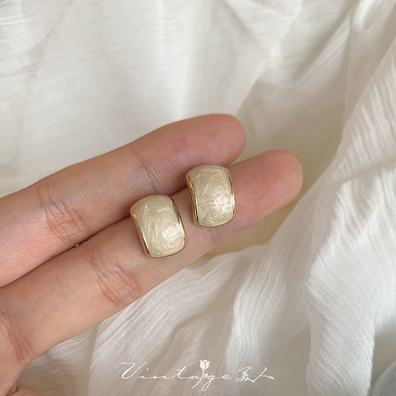 Bông Tai Mạ Bạc 925 Hình Nơ Đính Đá Opal Đơn Giản Tinh Tế