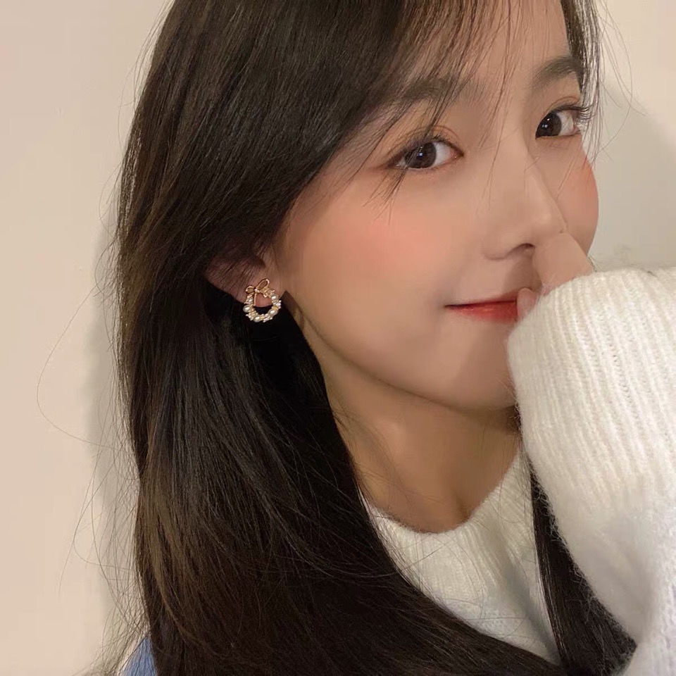 Bông Tai Mạ Bạc 925 Hình Nơ Đính Đá Opal Đơn Giản Tinh Tế