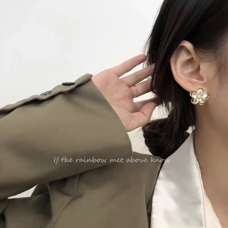 Bông Tai Mạ Bạc 925 Hình Nơ Đính Đá Opal Đơn Giản Tinh Tế