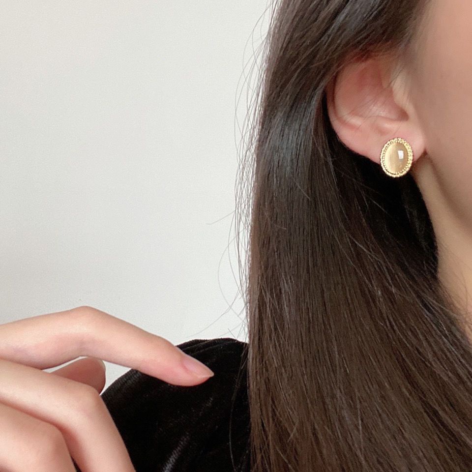 Bông Tai Mạ Bạc 925 Hình Nơ Đính Đá Opal Đơn Giản Tinh Tế