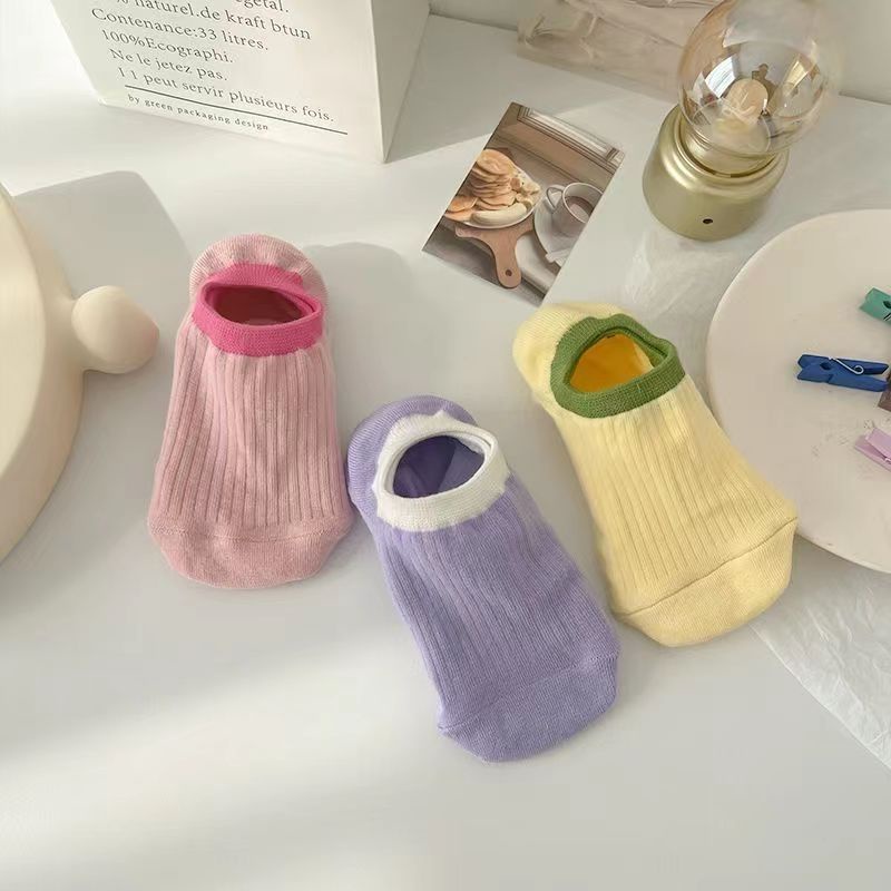 Vớ Cổ Thấp Mỏng Màu Sắc Ngọt Ngào Thời Trang Mùa Hè Cho Nữ